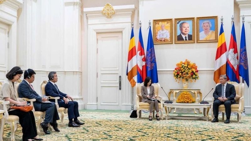 Thủ tướng Campuchia Hun Manet gặp ngoại trưởng Hàn Quốc. Ảnh: X/Dr_Hunmanet_PM